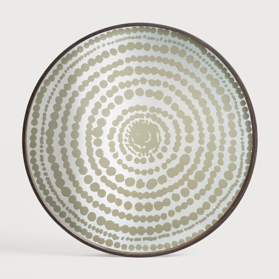 Ethnicraft Rond Dienblad 'Tribal Quest' 61cm, kleur Goud afbeelding 1