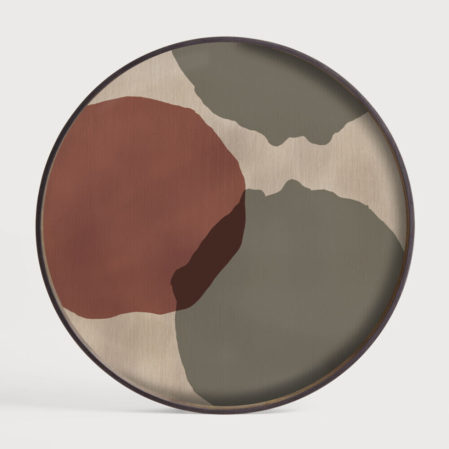 Ethnicraft Rond Dienblad 'Overlapping Dots' 61cm, kleur Rood afbeelding 