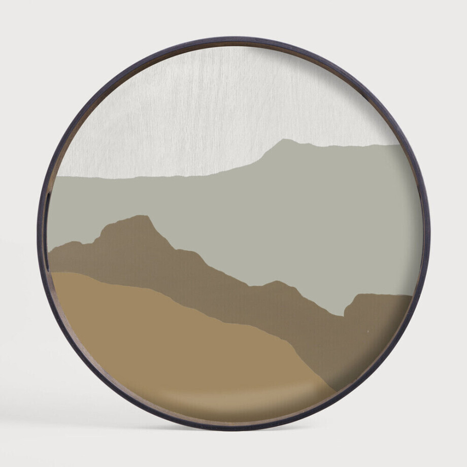 Ethnicraft Rond Dienblad 'Wabi Sabi' 48cm, kleur Zand afbeelding 