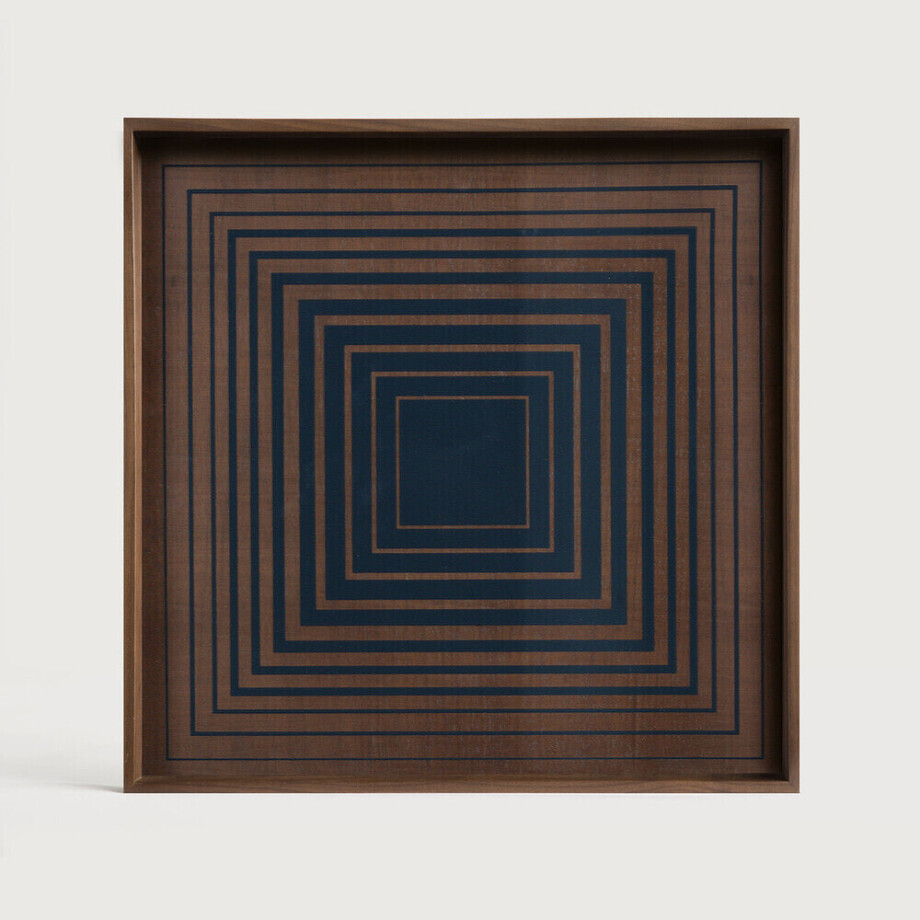 Ethnicraft Vierkant Dienblad 'Linear Flow' 38 x 38cm, kleur Ink Ethnicraft Vierkant Dienblad 'Linear Flow' 38 x 38cm, kleur Ink afbeelding 1