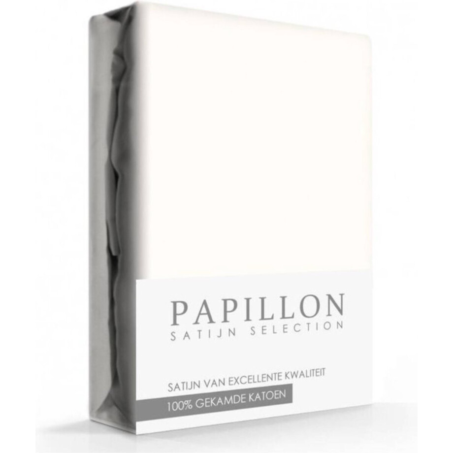 Papillon hoeslaken katoen satijn - 200 x 200 - Crème afbeelding 1