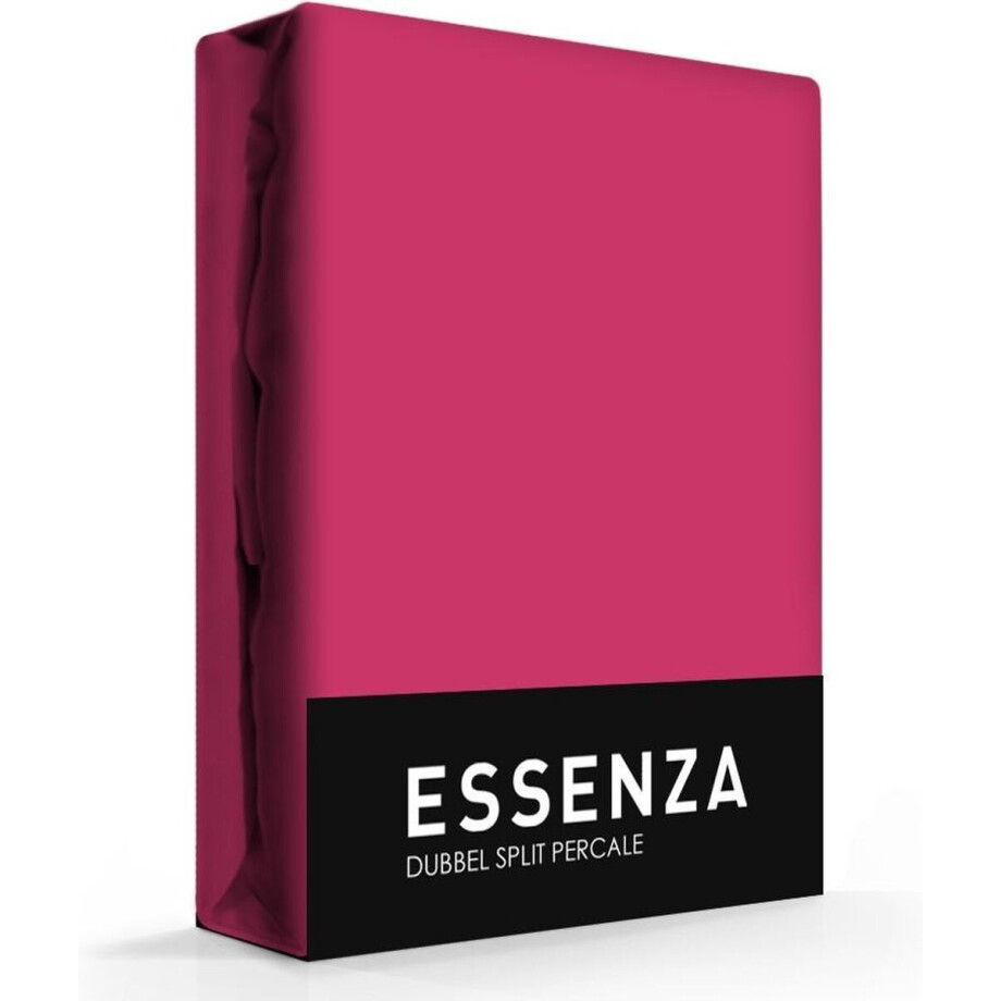 Essenza Dubbele Split Hoeslaken Premium Percale Raspberry-180 x 200 cm afbeelding 1