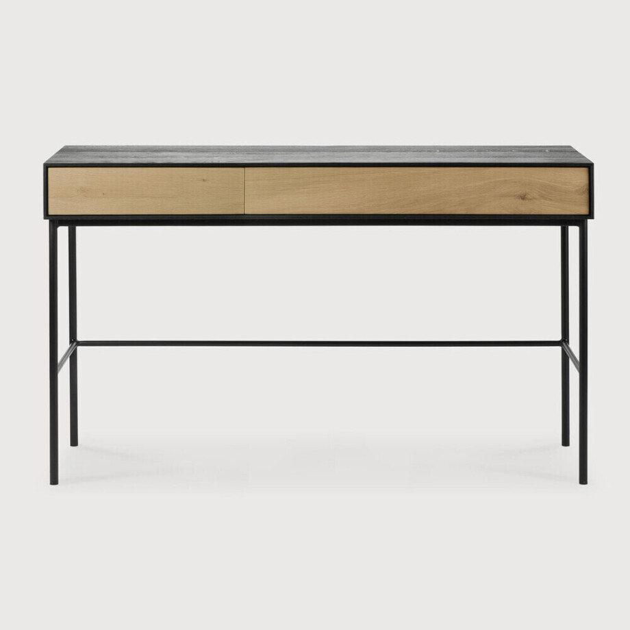 Ethnicraft Bureau 'Blackbird' Gevernist Eikenhout, 127 x 41cm Ethnicraft Bureau 'Blackbird' Gevernist Eikenhout, 127 x 41cm afbeelding 1