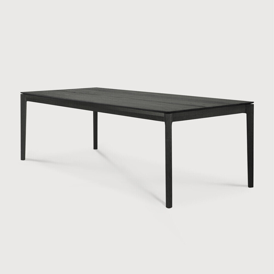 Ethnicraft Eettafel 'Bok' Gevernist Eikenhout, 220 x 95cm, kleur Zwart afbeelding 1