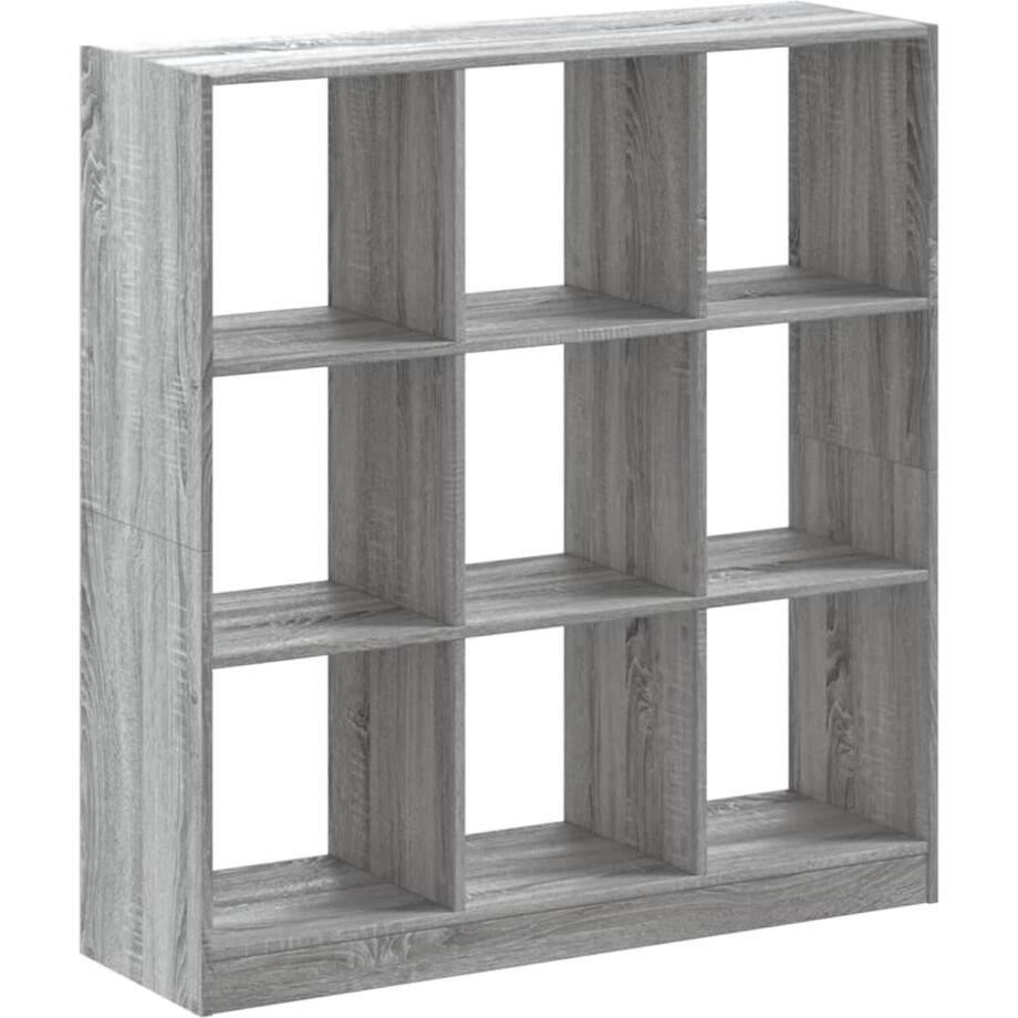 vidaXL - Boekenkast - 102x32x108 - cm - bewerkt - hout - grijs - sonoma - eikenkleurig afbeelding 1