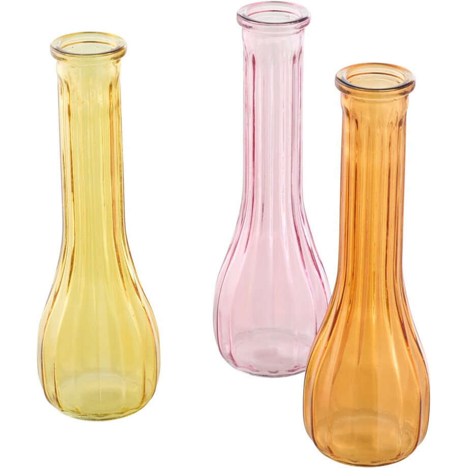 J-Line vaas - glas - mix - set van 3 afbeelding 1