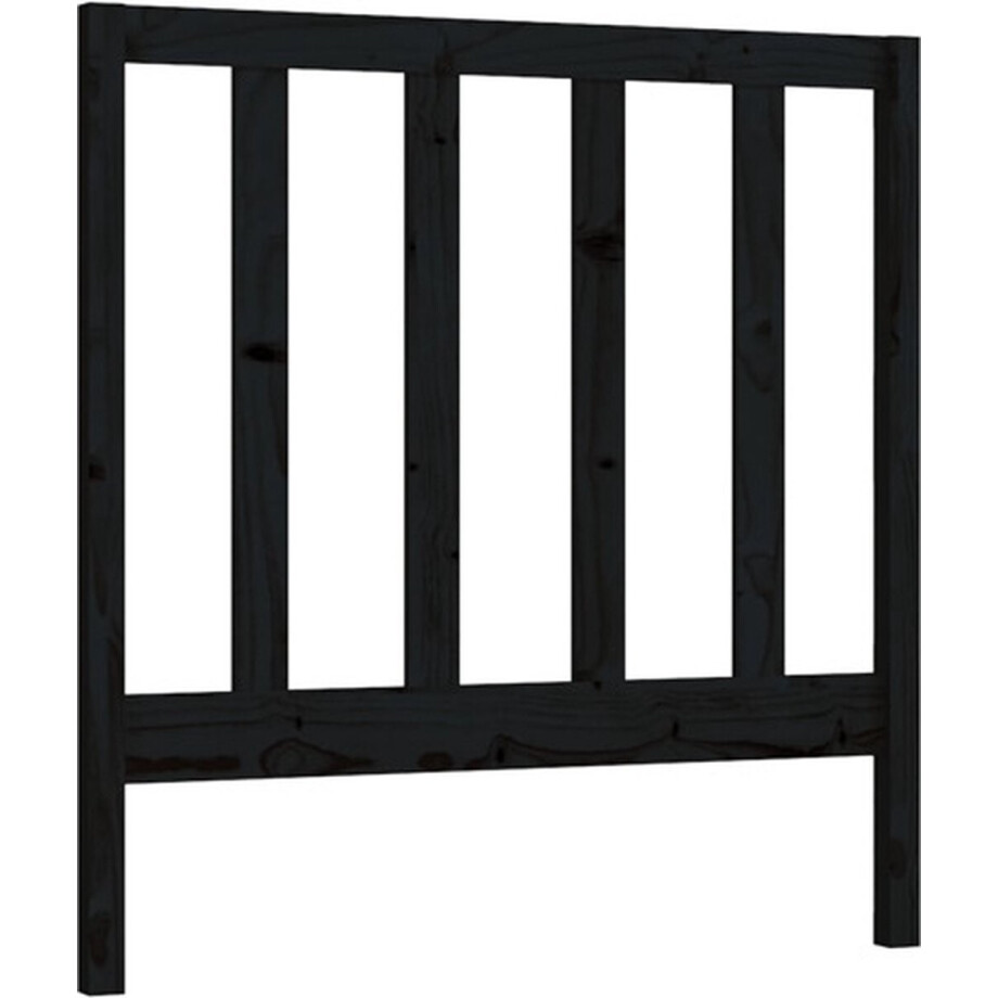 vidaXL - Hoofdbord - 81x4x100 - cm - massief - grenenhout - zwart vidaXL - Hoofdbord - 81x4x100 - cm - massief - grenenhout - zwart afbeelding 1