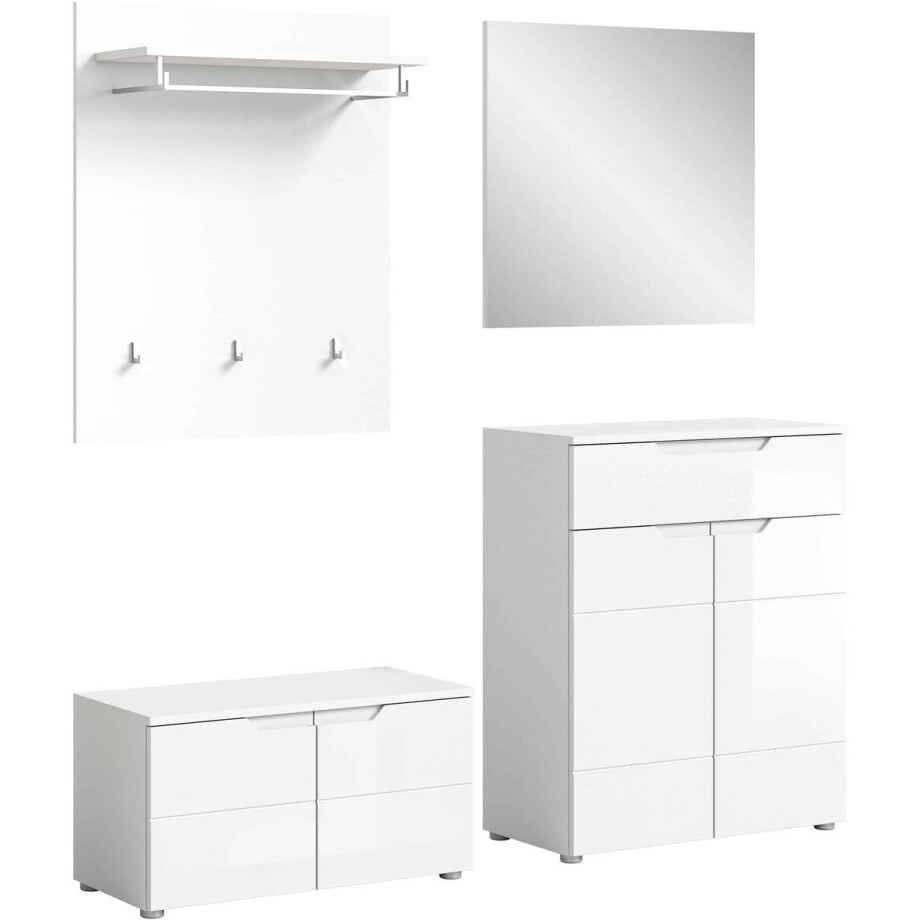 Solero garderobekastcombinatie wit hoogglans MDF TZ - 37x175x193cm afbeelding 1