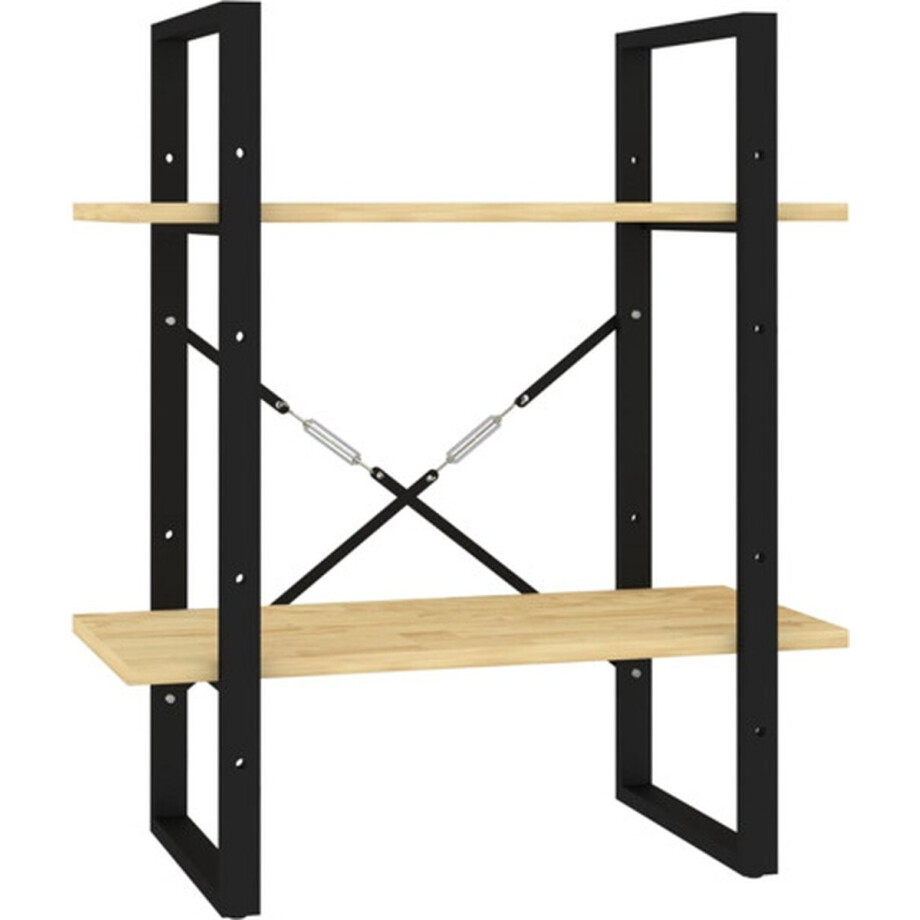 vidaXL - Boekenkast - met - 2 - schappen - 60x30x70 - cm - massief - grenenhout afbeelding 1