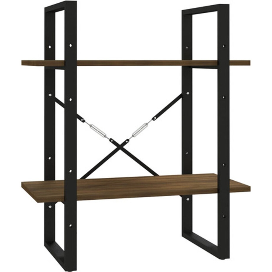 vidaXL - Boekenkast - 60x30x70 - cm - bewerkt - hout - bruin - eikenkleur vidaXL - Boekenkast - 60x30x70 - cm - bewerkt - hout - bruin - eikenkleur afbeelding 1