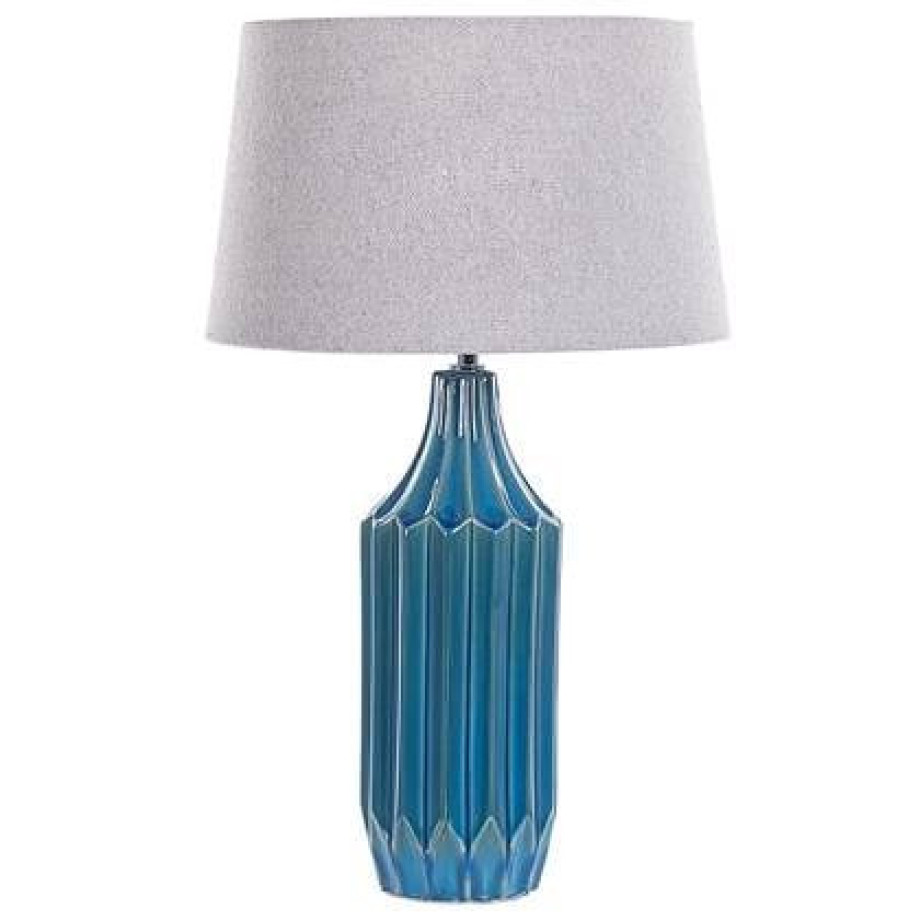 Beliani - ABAVA - Tafellamp - Blauw - Keramiek afbeelding 1