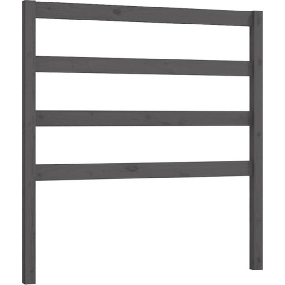 vidaXL - Hoofdbord - 96x4x100 - cm - massief - grenenhout - grijs afbeelding 1