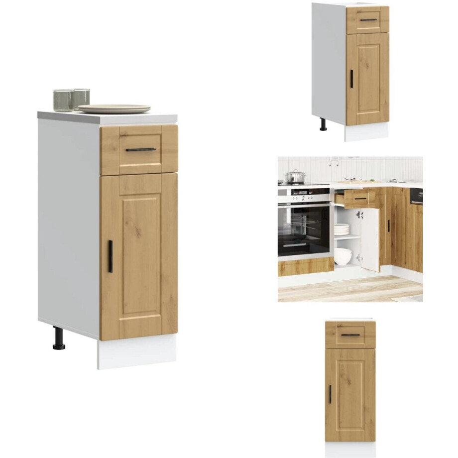 vidaXL Keuken Onderkast - Keuken Onderkasten - Spoelbak Onderkast - Gootsteen Onderkast - Keuken onderkast Porto bewerkt hout artisanaal eikenkleur vidaXL Keuken Onderkast - Keuken Onderkasten - Spoelbak Onderkast - Gootsteen Onderkast - Keuken onderkast Porto bewerkt hout artisanaal eikenkleur afbeelding 1