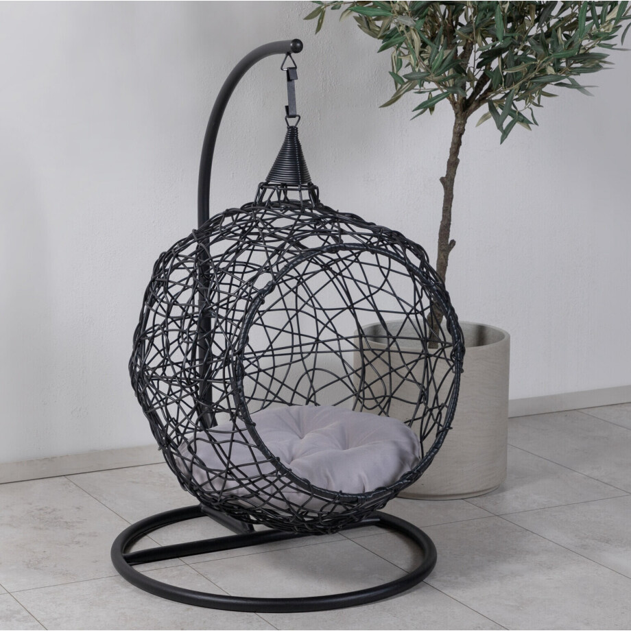 Nohr Hangstoel 'Geffery' Wicker, kleur Zwart Nohr Hangstoel 'Geffery' Wicker, kleur Zwart afbeelding 1