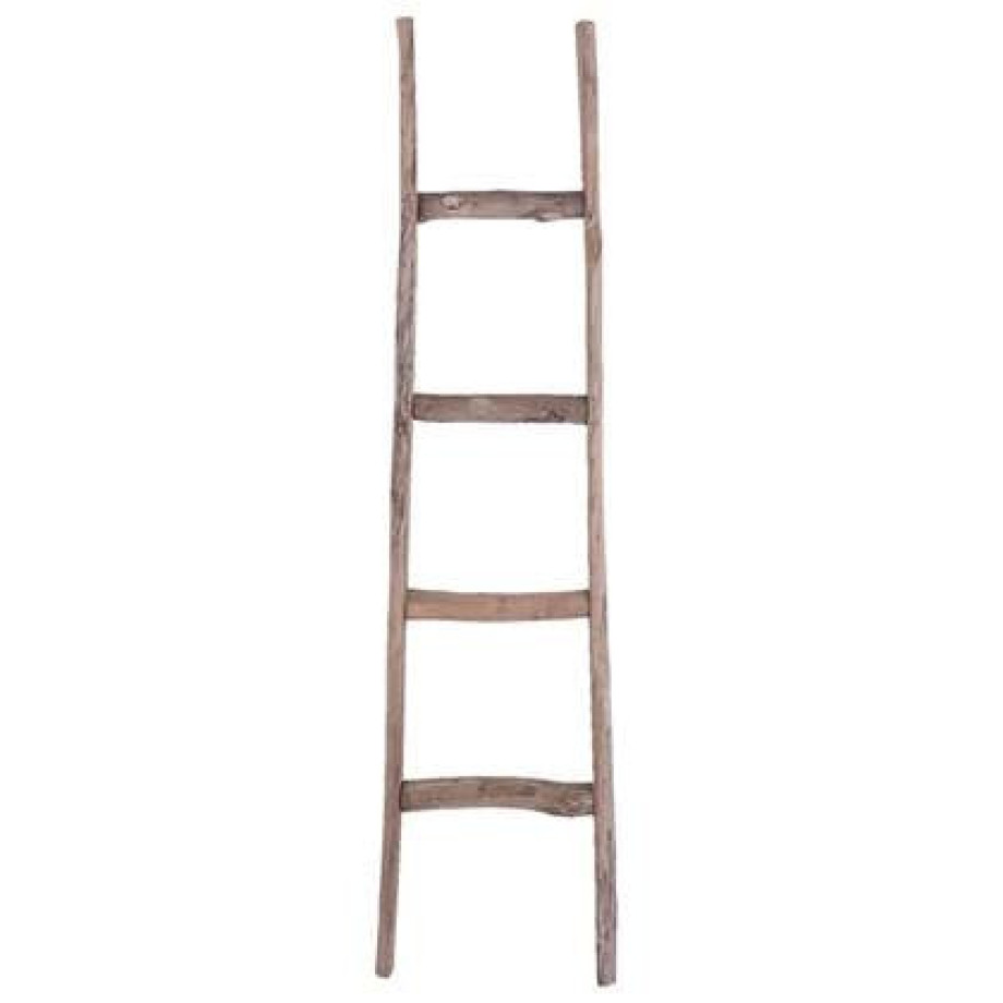 Clayre & Eef Handdoekhouder 34x6x130 cm Bruin Hout Decoratie ladder afbeelding 1