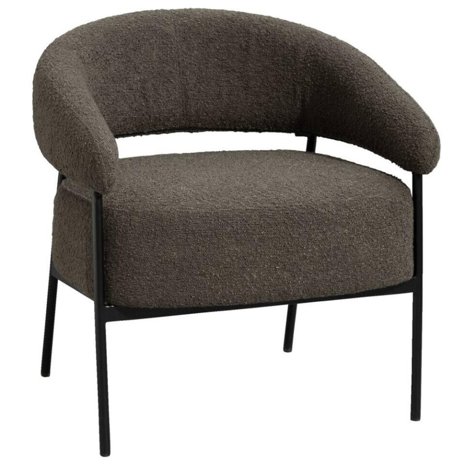 Leen Bakker - Fauteuil Nola - Antraciet - Stof - Grijs - 66.5x69x72 Cm afbeelding 1