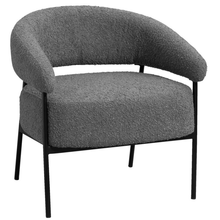 Leen Bakker - Fauteuil Nola - Licht - Stof - Grijs - 66.5x69x72 Cm afbeelding 1