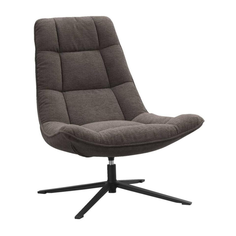 Leen Bakker - Fauteuil Emily - Donker - Polyester - Bruin - 82x93x101 Cm afbeelding 1