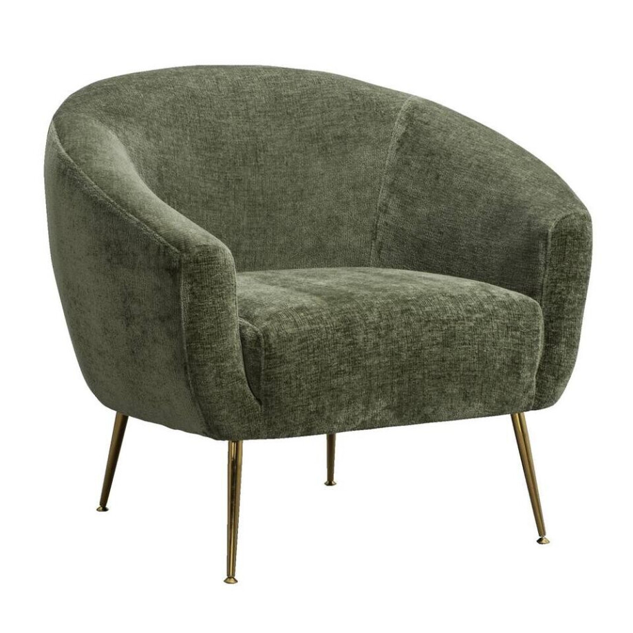 Leen Bakker - Fauteuil Rosaly - Stof - Groen - 74x88x75.5 Cm Leen Bakker - Fauteuil Rosaly - Stof - Groen - 74x88x75.5 Cm afbeelding 1
