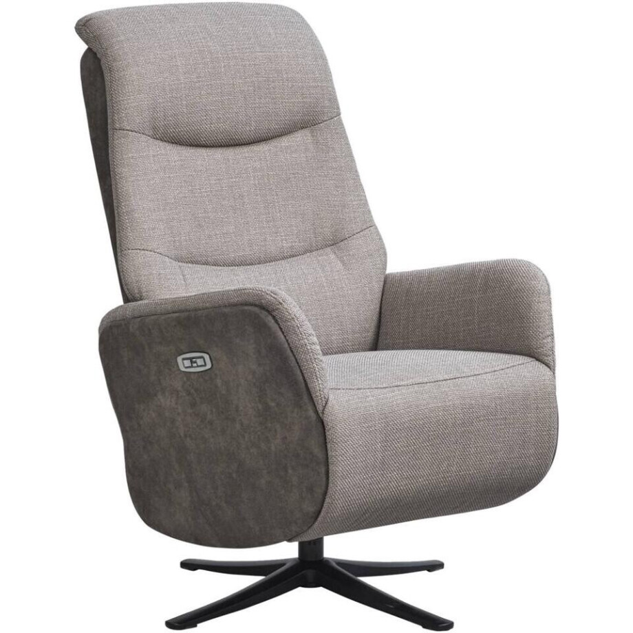 Leen Bakker - Relaxfauteuil Herman - Elektrisch Verstelbaar - Duo-stof - Stof/Lederlook - Grijs - 117x79.5x74 Cm Leen Bakker - Relaxfauteuil Herman - Elektrisch Verstelbaar - Duo-stof - Stof/Lederlook - Grijs - 117x79.5x74 Cm afbeelding 1