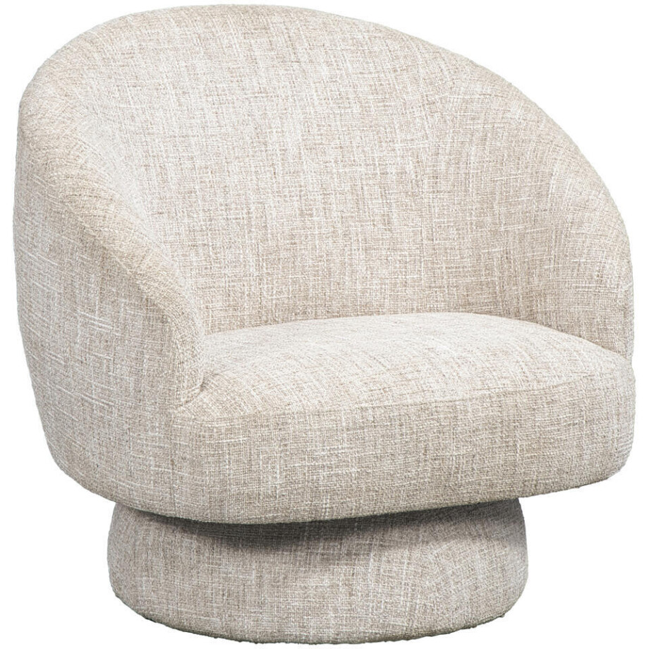 Leen Bakker - Draaifauteuil Lieve - Stof - Beige - 95x97x96 Cm afbeelding 1