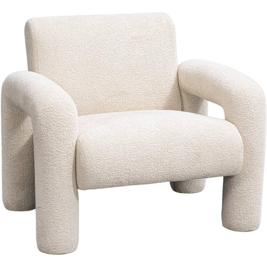 Leen Bakker - Fauteuil Puck - Stof - Crème - 78x88x85 Cm afbeelding 1