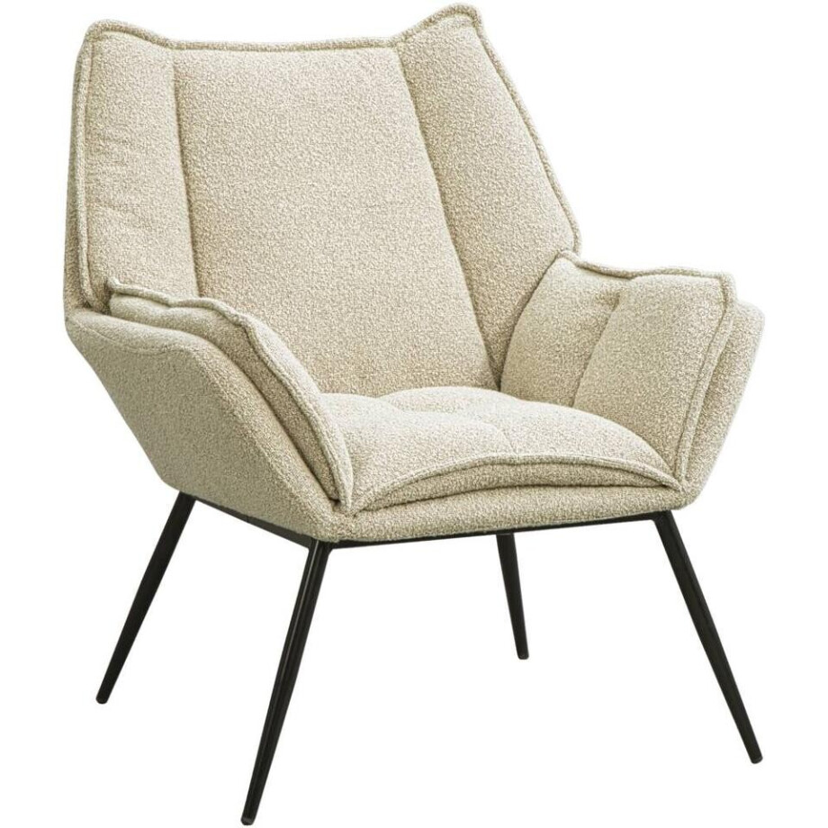 Leen Bakker - Fauteuil Cato - Stof - Beige - 80x75x87 Cm Leen Bakker - Fauteuil Cato - Stof - Beige - 80x75x87 Cm afbeelding 1