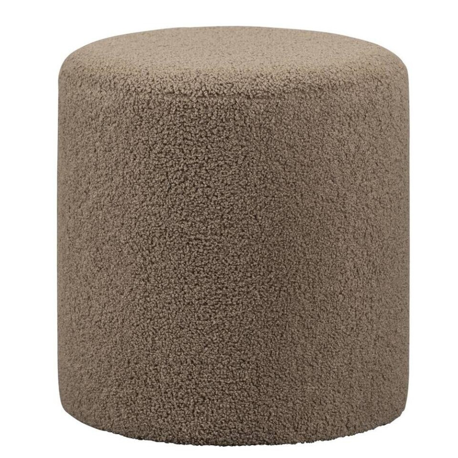 Leen Bakker - Hocker Wenen - - 40xØ37 Cm - Teddy - Taupe Leen Bakker - Hocker Wenen - - 40xØ37 Cm - Teddy - Taupe afbeelding 1