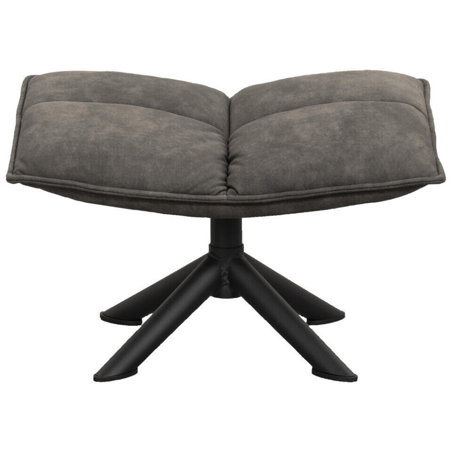 Leen Bakker - Hocker Clayton - Antraciet - 45x64x41,50 Cm - Stof - Grijs afbeelding 1