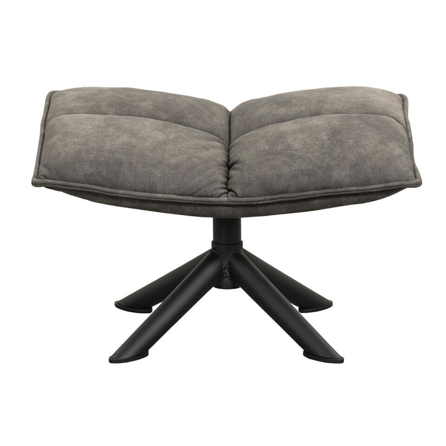 Leen Bakker - Hocker Clayton - Antraciet - 45x64x41,50 Cm - Stof - Grijs afbeelding 1