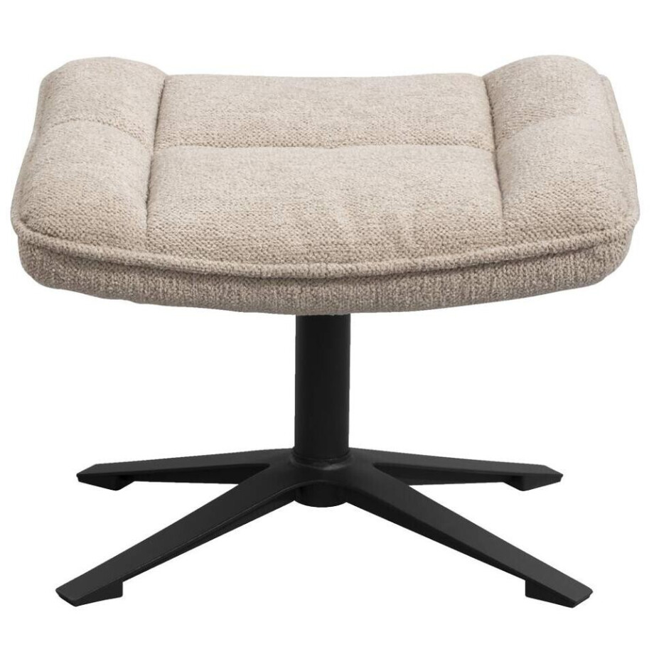 Leen Bakker - Hocker Emily - Zand - Polyester - Beige - 55x22.5x45 Cm afbeelding 1