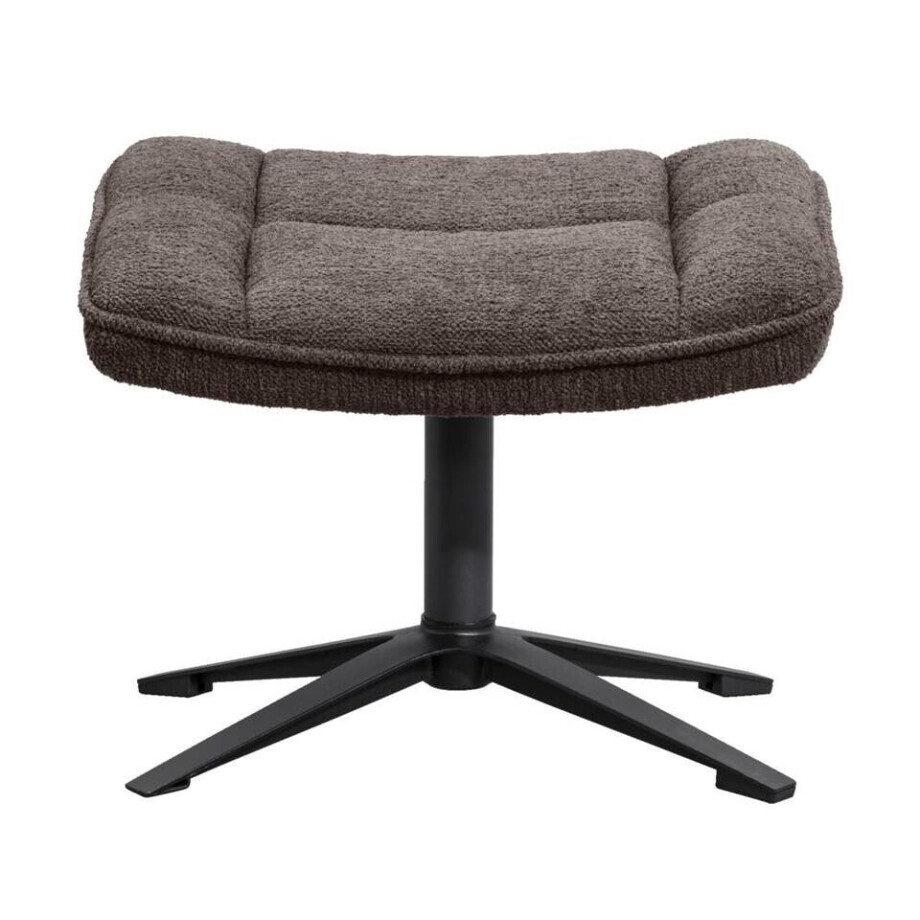 Leen Bakker - Hocker Emily - Donker - Polyester - Bruin - 55x22.5x45 Cm Leen Bakker - Hocker Emily - Donker - Polyester - Bruin - 55x22.5x45 Cm afbeelding 1