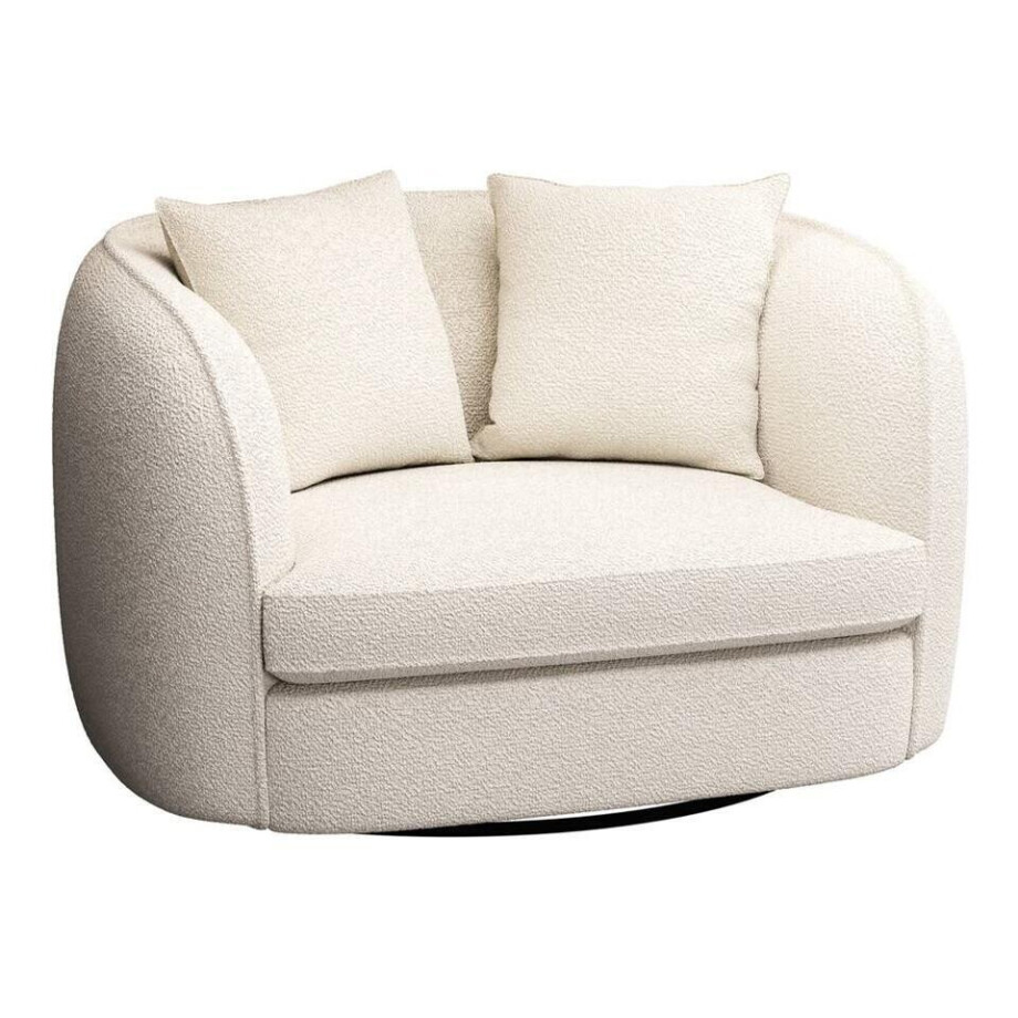 Leen Bakker - Loveseat Enzio - Sirena - Stof - Crème - 95x129x76 Cm afbeelding 1