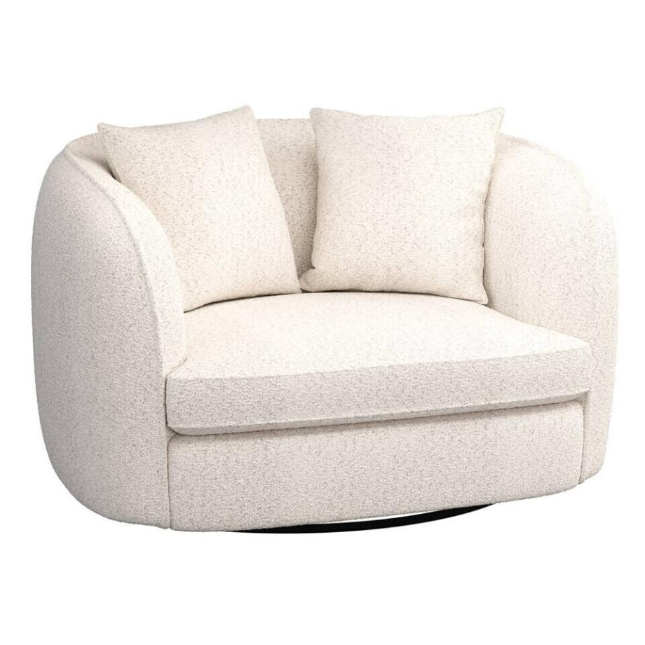 Leen Bakker - Loveseat Enzio - Wales - Stof - Crème - 95x129x76 Cm afbeelding 1