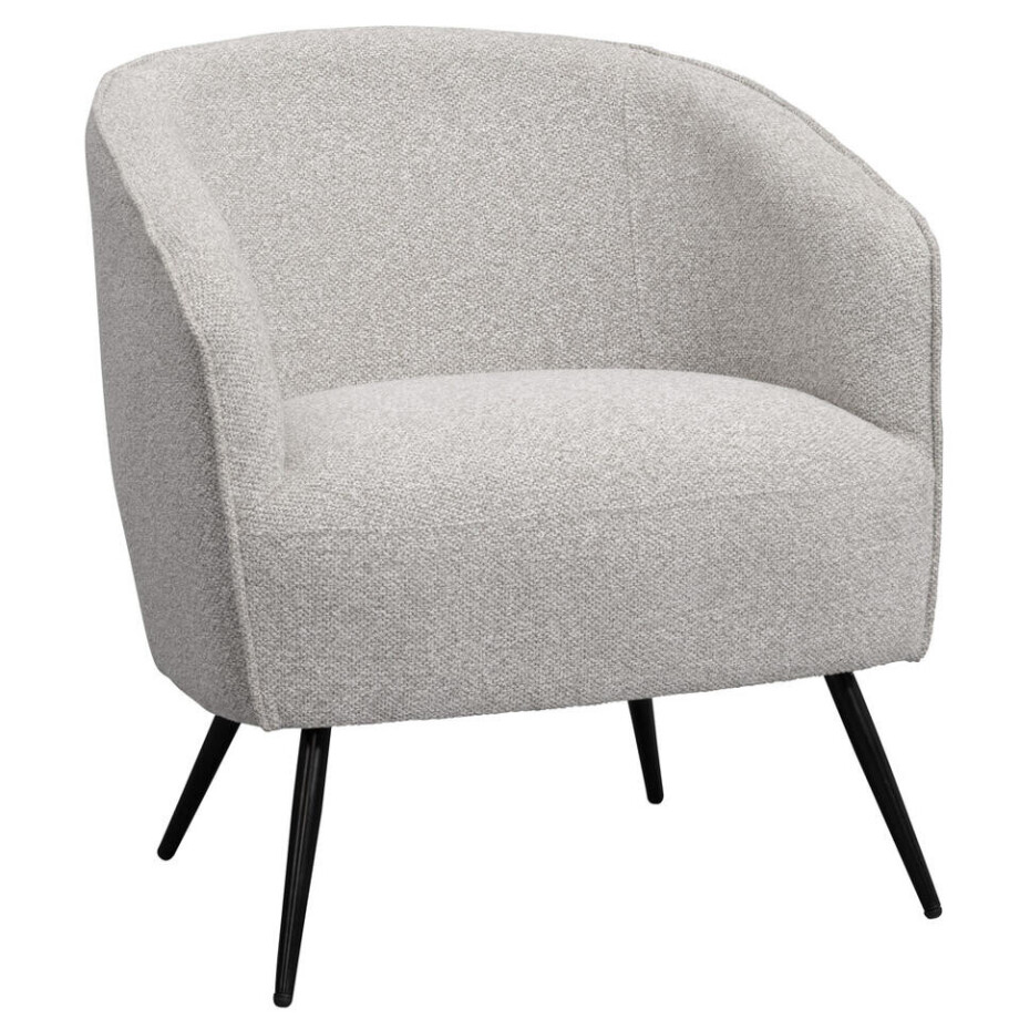 Leen Bakker - Fauteuil Carlton - Bouclé Stof - Licht - Teddy/Stof - Grijs - 68x68x70 Cm Leen Bakker - Fauteuil Carlton - Bouclé Stof - Licht - Teddy/Stof - Grijs - 68x68x70 Cm afbeelding 1