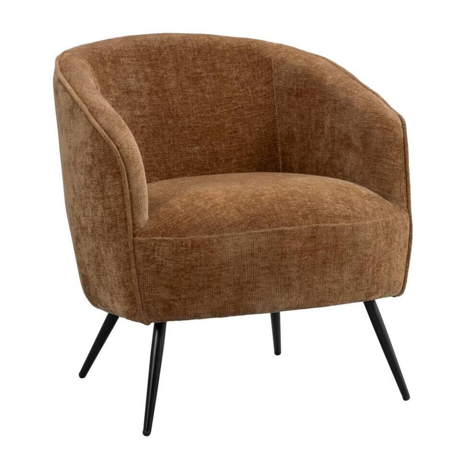 Leen Bakker - Fauteuil Carlton - - Stof - Bruin - 68x68x70 Cm afbeelding 1