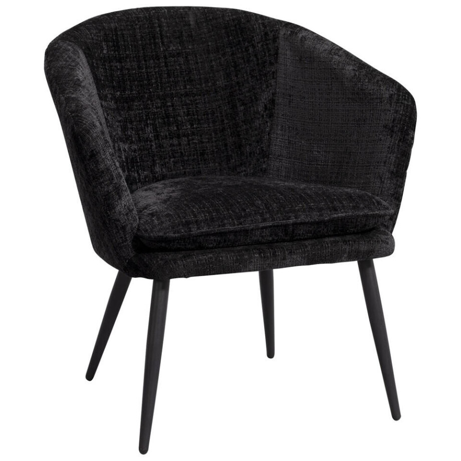 Leen Bakker - Fauteuil Cloe - - Stof - Zwart - 70.5x66.5x79 Cm afbeelding 1