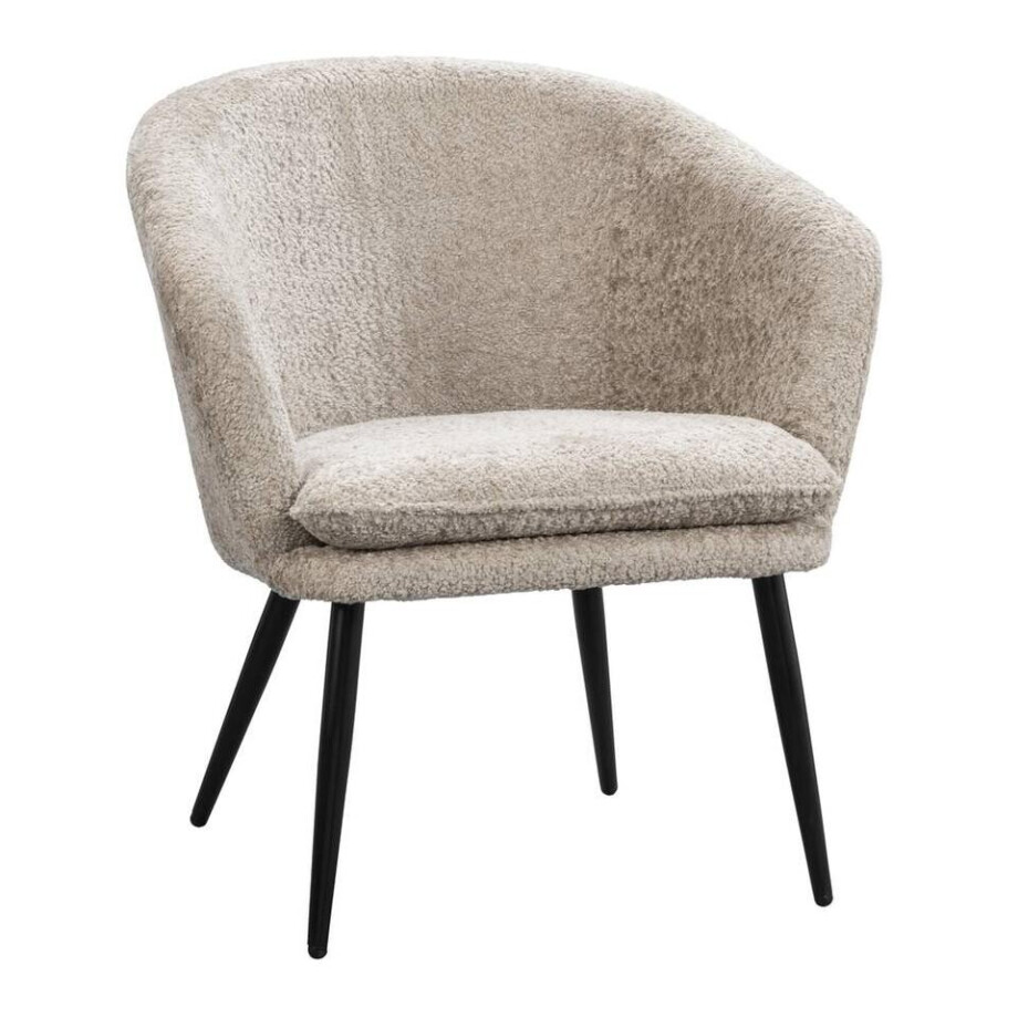 Leen Bakker - Fauteuil Cloe - - Stof - Beige - 70.5x66.5x79 Cm afbeelding 1