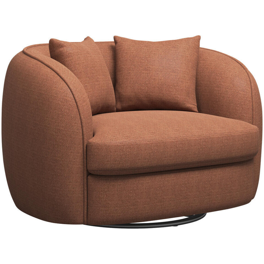 Leen Bakker - Loveseat Enzio - Pure - Terra - Stof - Bruin - 95x129x76 Cm afbeelding 1