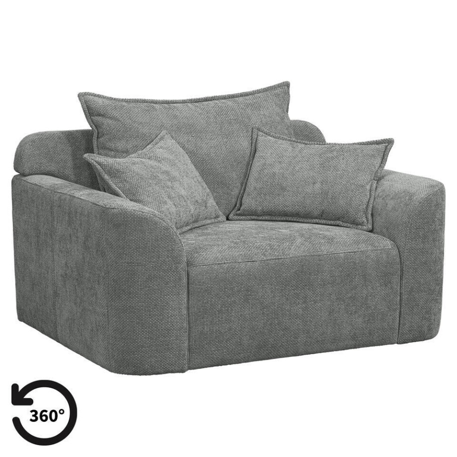 20% korting - Leen Bakker - Draaibare Loveseat Elsa - Eden - Stof - Grijs - 99x128x84 Cm afbeelding 1