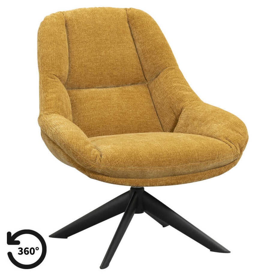 Leen Bakker - Fauteuil Lynn - Oker - Stof - Geel - 43x75x103 Cm afbeelding 1