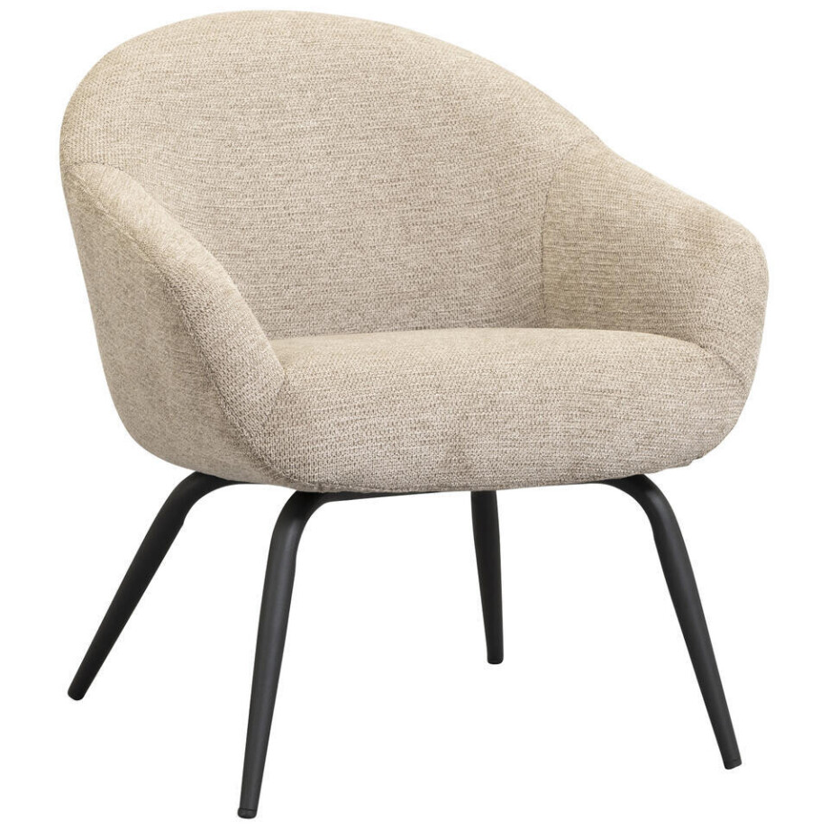 Leen Bakker - Fauteuil Lieke - Stof - Beige - 43x68x81 Cm Leen Bakker - Fauteuil Lieke - Stof - Beige - 43x68x81 Cm afbeelding 1