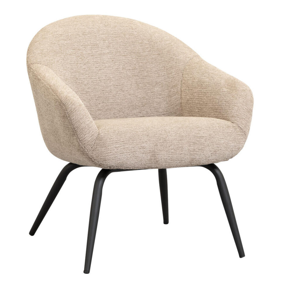 Leen Bakker - Fauteuil Lieke - Stof - Beige - 43x68x81 Cm afbeelding 1
