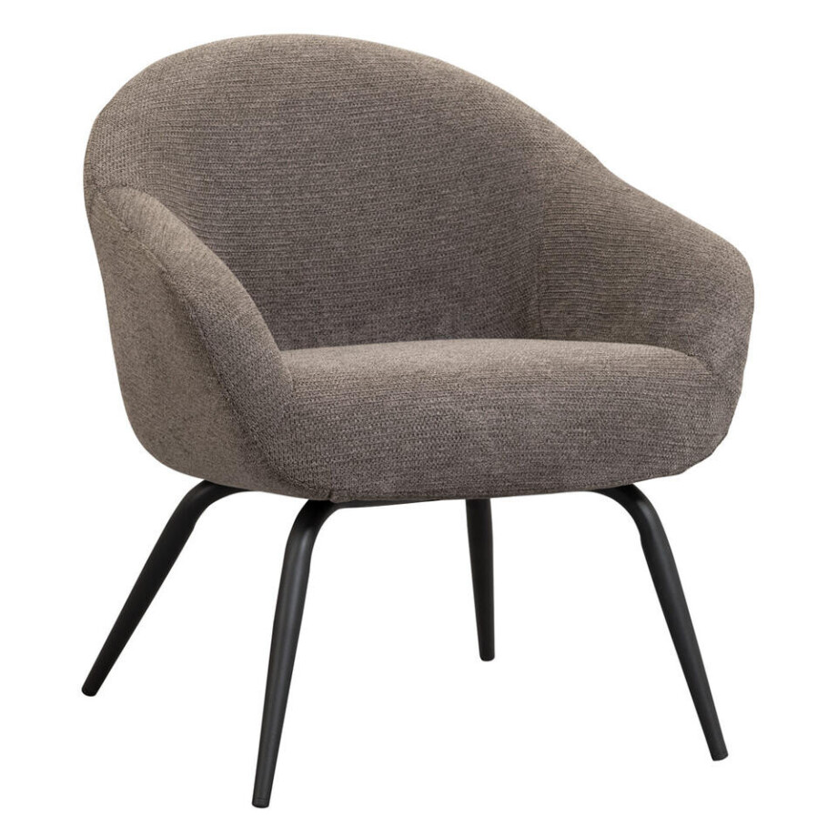 Leen Bakker - Fauteuil Lieke - Antraciet - Stof - Grijs - 43x68x81 Cm afbeelding 1