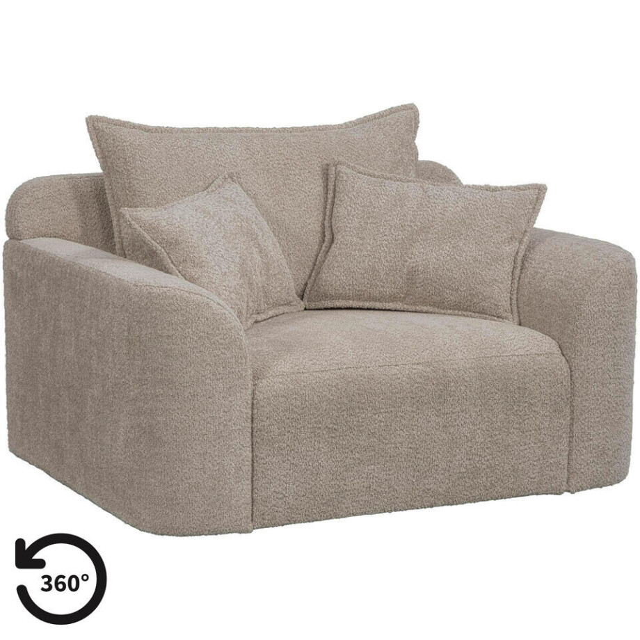 Leen Bakker - Loveseat Elsa - Anthology - Stof - Beige - 99x128x84 Cm afbeelding 1
