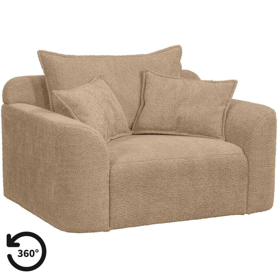 Leen Bakker - Loveseat Elsa - Anthology - Stof - Taupe - 99x128x84 Cm afbeelding 1