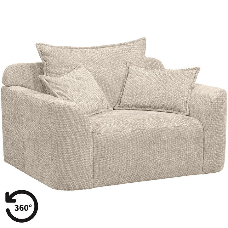 Leen Bakker - Loveseat Elsa - Eden - Stof - Beige - 99x128x84 Cm afbeelding 1