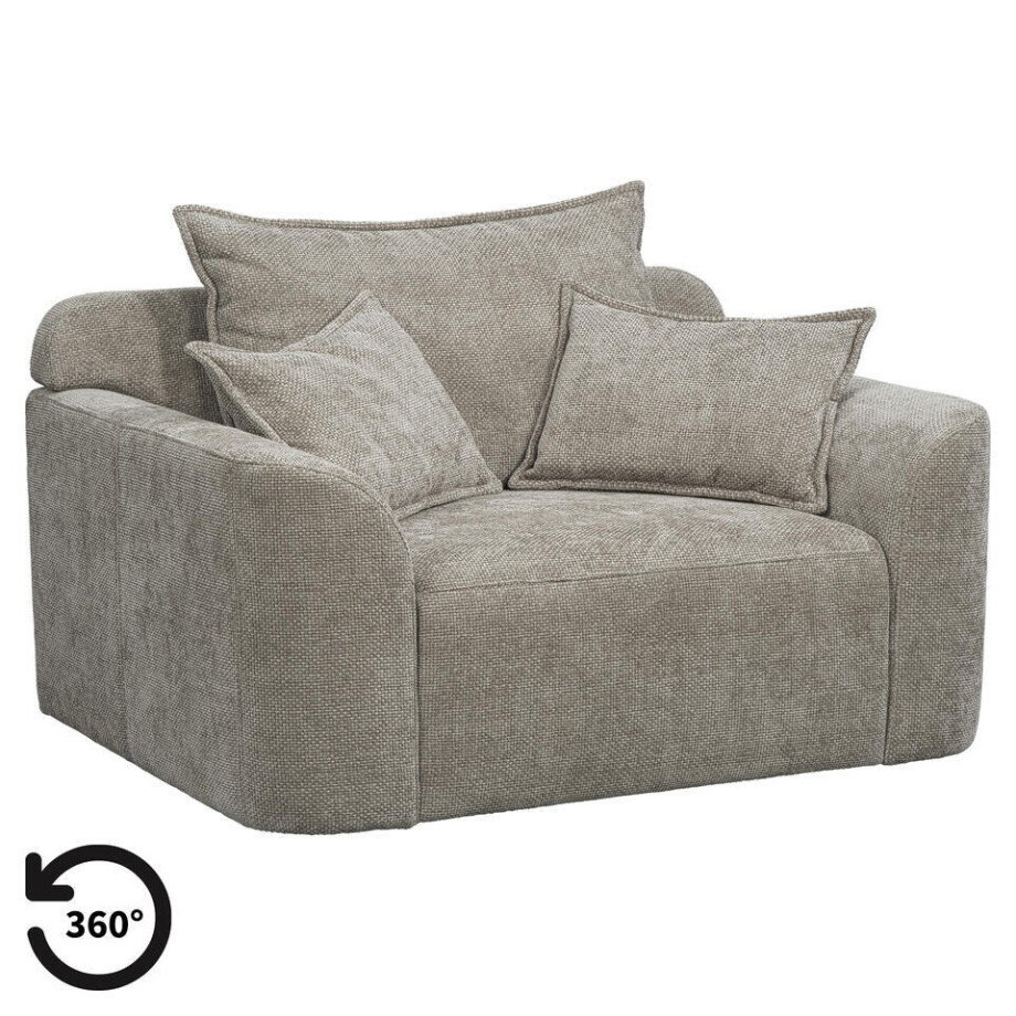 20% korting - Leen Bakker - Draaibare Loveseat Elsa - Eden - Stof - Taupe - 99x128x84 Cm 20% korting - Leen Bakker - Draaibare Loveseat Elsa - Eden - Stof - Taupe - 99x128x84 Cm afbeelding 1