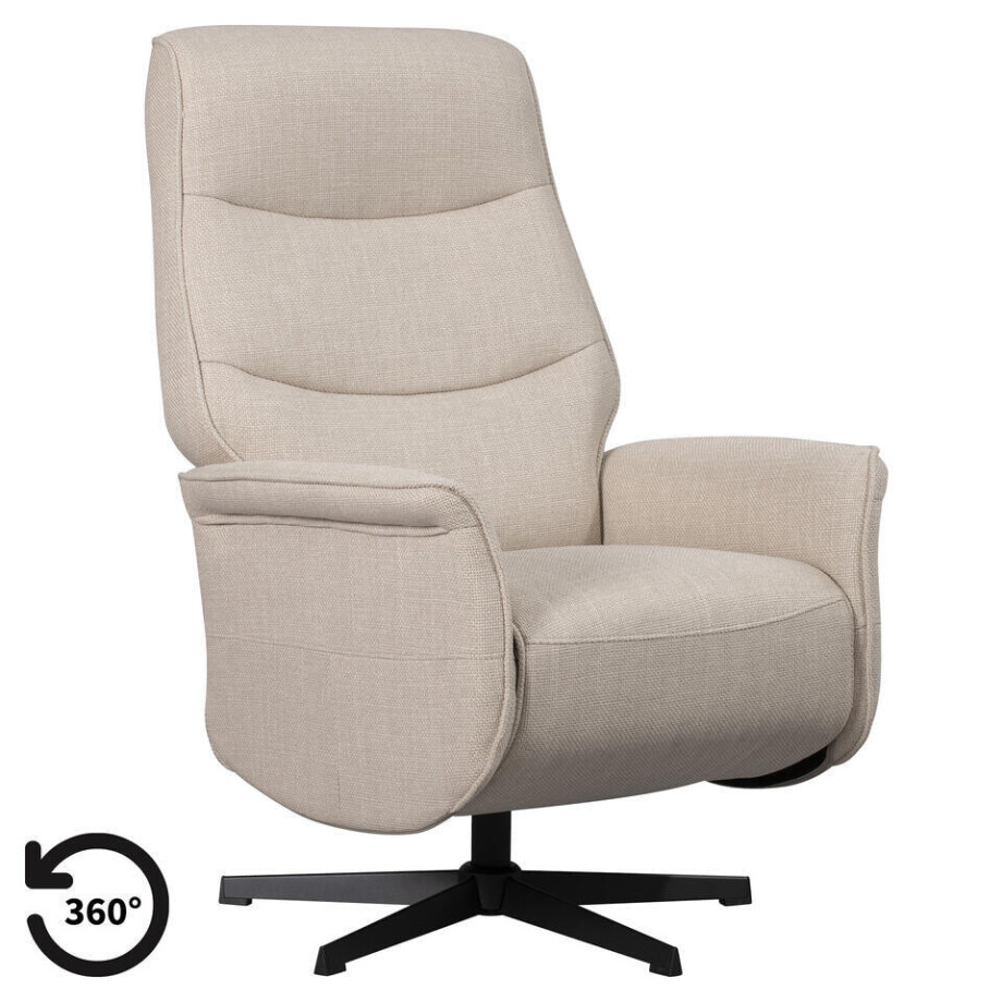 Leen Bakker - Relaxfauteuil Boaz - Elektrisch Verstelbaar - Zand - Stof - Beige - 49x50x111 Cm Leen Bakker - Relaxfauteuil Boaz - Elektrisch Verstelbaar - Zand - Stof - Beige - 49x50x111 Cm afbeelding 1