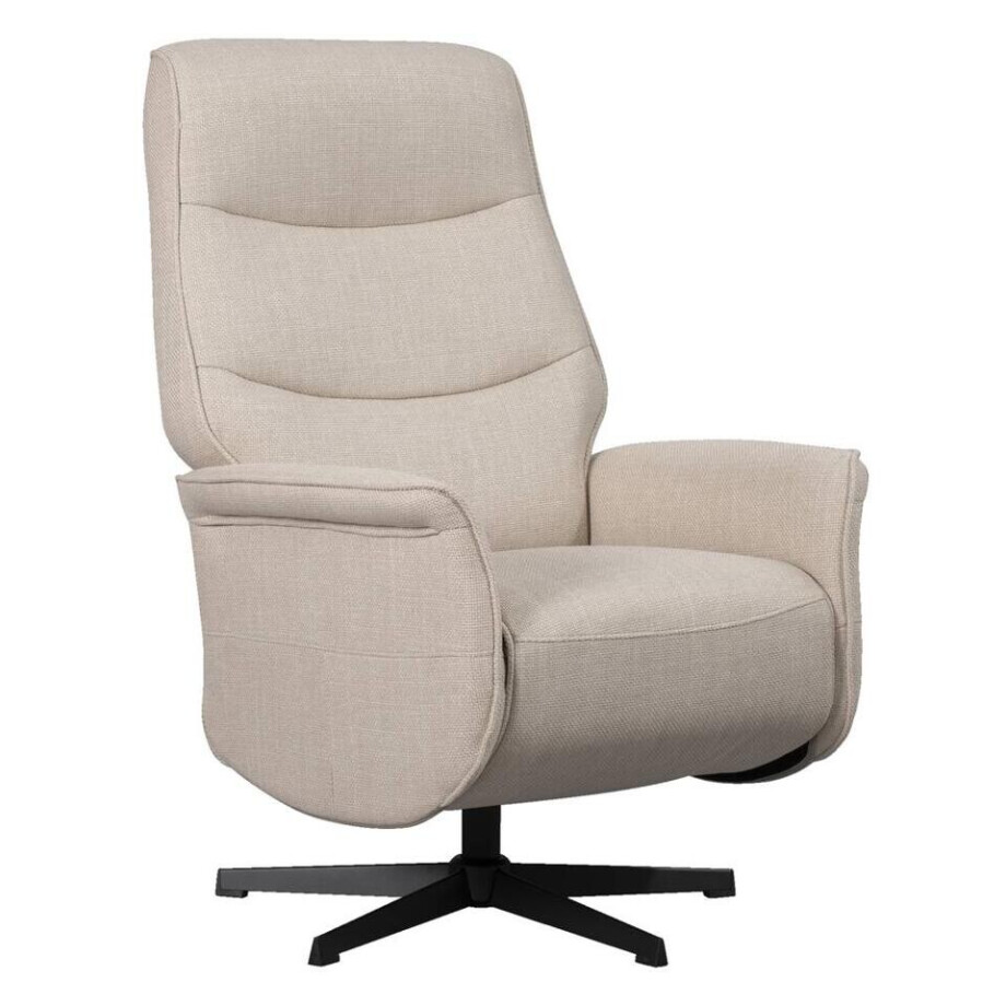 Leen Bakker - Relaxfauteuil Boaz - Elektrisch Verstelbaar - Zand - Stof - Beige - 49x50x111 Cm afbeelding 1